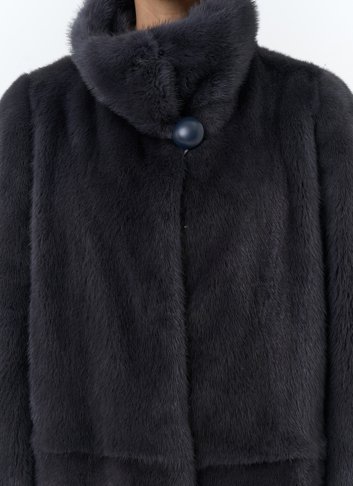 Норковая шуба с воротником стойка 