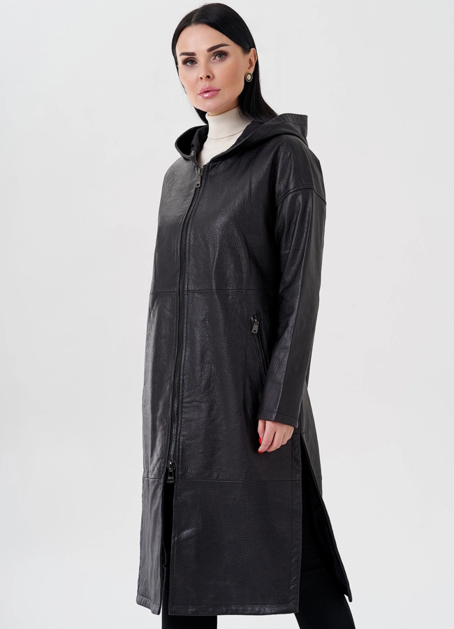 Плащ модель № K-399 меха малина