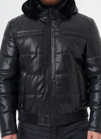 Утепленная куртка из эко кожи