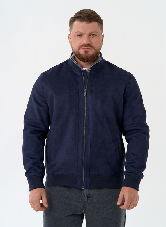 Мужская куртка бомбер из эко замши