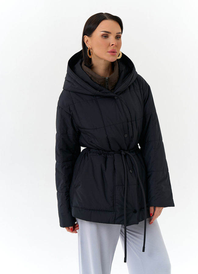 Женская куртка с контрастным воротником модель № 32563 универмаг малина