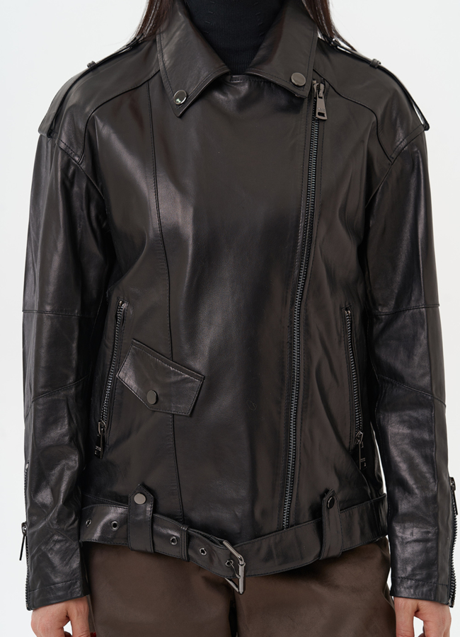 Женская куртка-косуха из натуральной кожи модель № 22341 универмаг малина