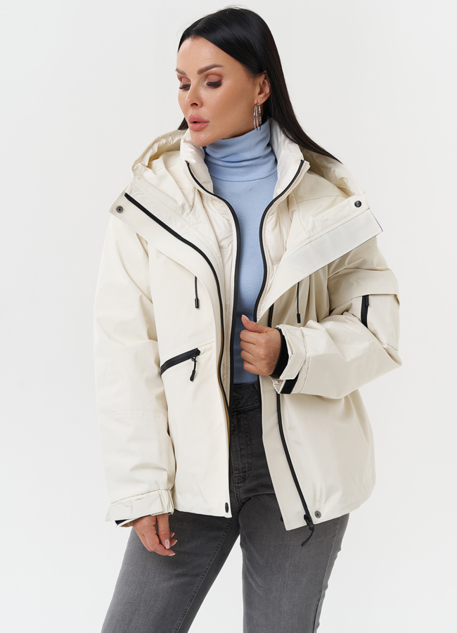 Двойная утепленная куртка с капюшоном модель № 28816 универмаг малина