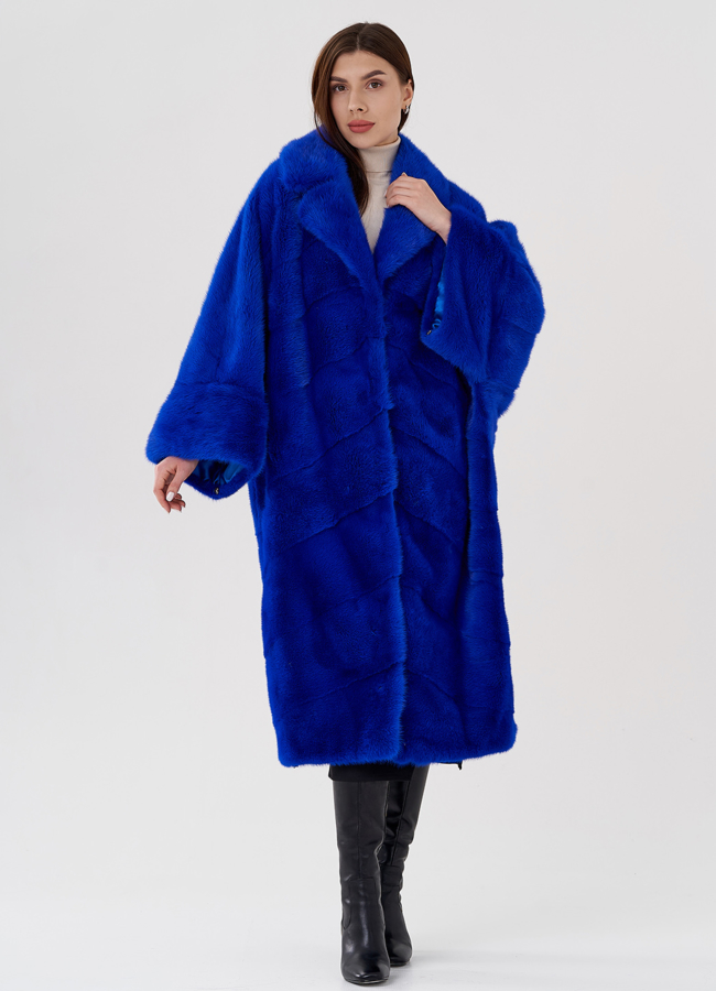 фото Норковая шуба с английским воротником  модель № 83359