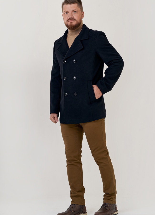 Мужское двубортное пальто  модель № 23217 в рассрочку