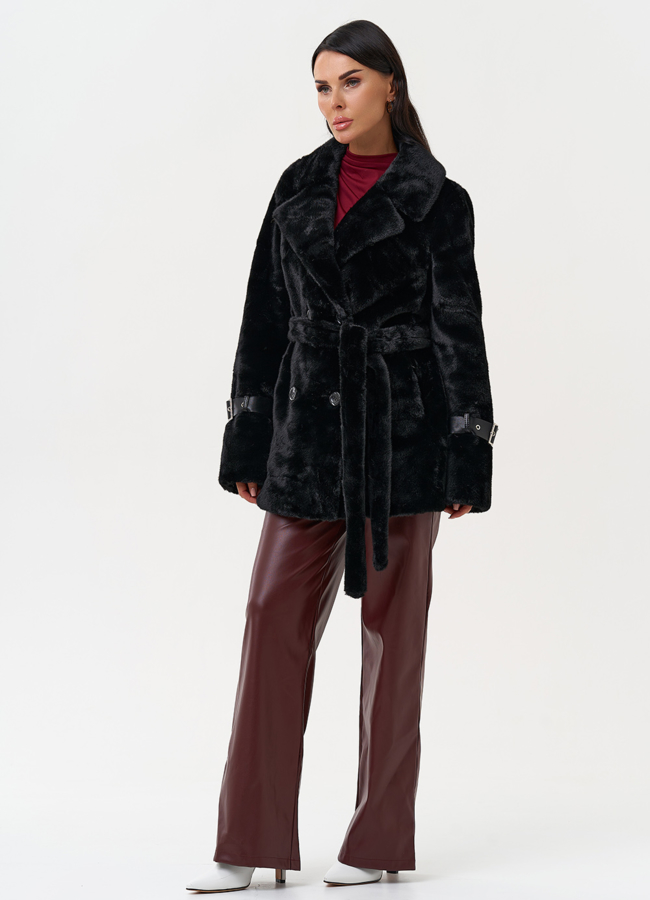 Классическая женская шуба из эко меха модель № 31229 универмаг малина