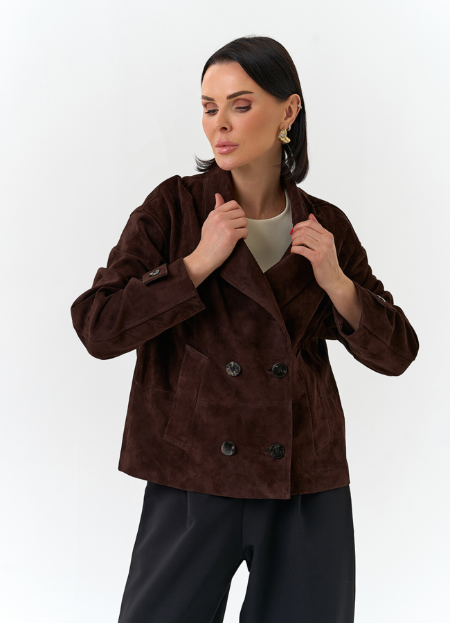 Женская куртка из натуральной замши модель № 32525 универмаг малина