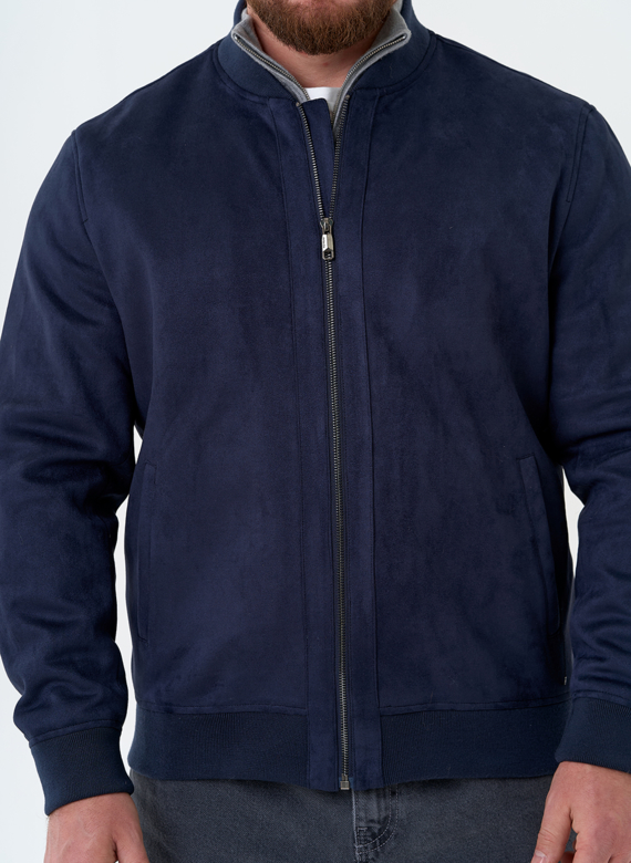 Мужская куртка бомбер из эко замши