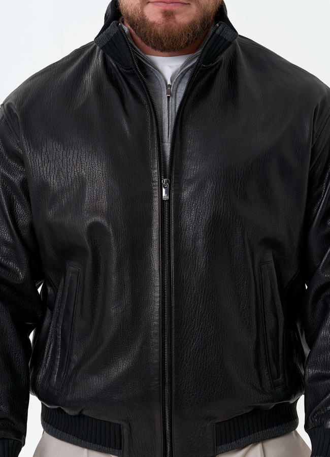 Мужская куртка бомбер из натуральной кожи модель № 32862 универмаг малина