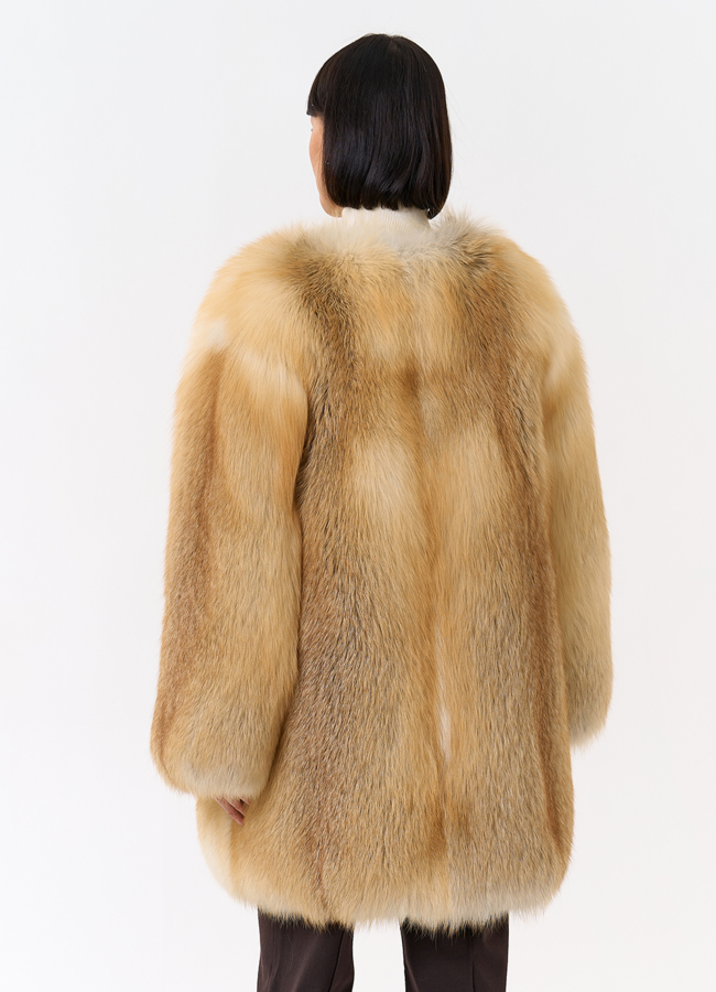 Шуба из рыжей лисы модель № 32012 в кредит