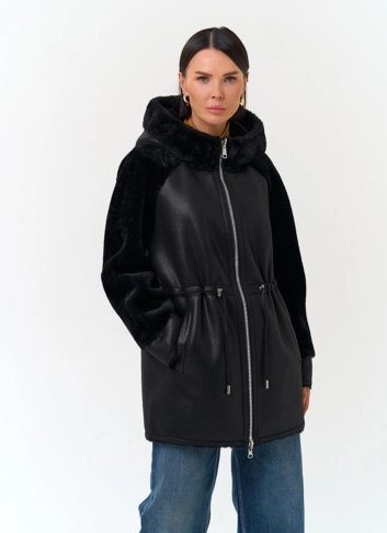 Женская дубленка из эко замши Женская дубленка из эко замши фото