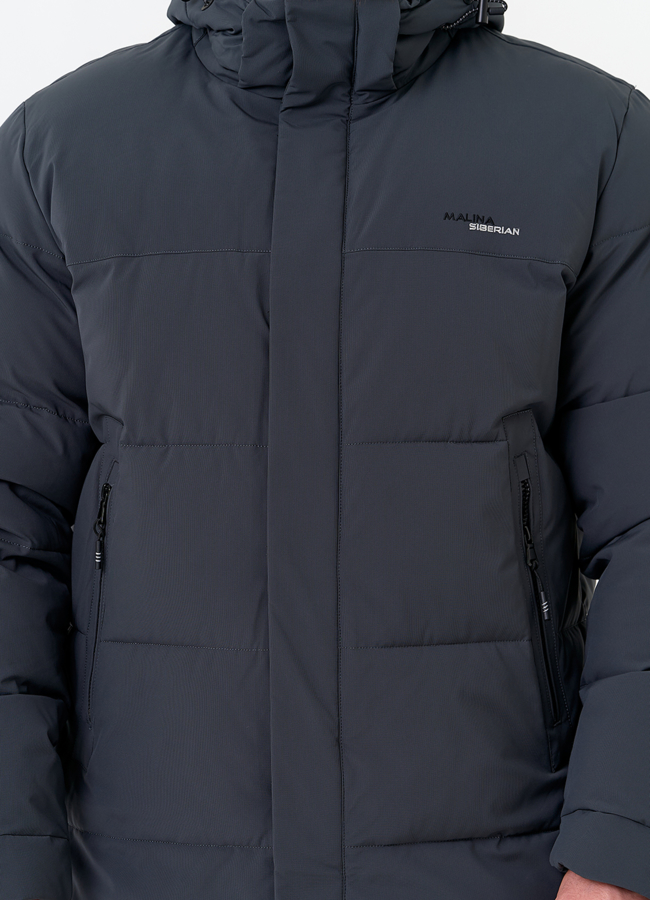 Мужской пуховик с капюшоном  модель № 31451 универмаг малина