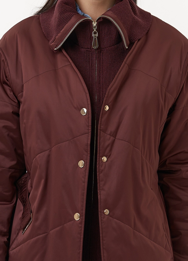 Женская утепленная куртка с поясом модель № 30052 универмаг малина