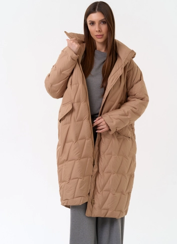 Женское свободное пальто с капюшоном фото