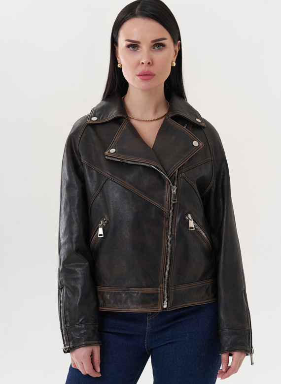 Куртка "косуха" из натуральной кожи