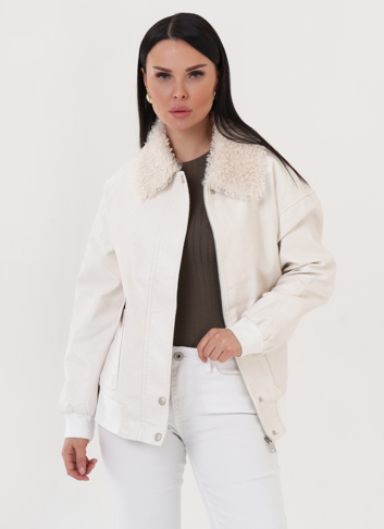 Куртка "бомбер" с эко мехом