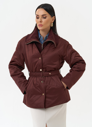 Женская утепленная куртка с поясом