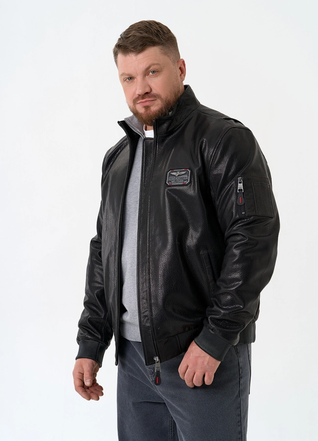 Мужская куртка бомбер из натуральной кожи модель № 32865 универмаг малина фото