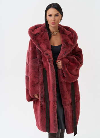 Шуба из меха кролика с капюшоном Шуба из меха кролика с капюшоном