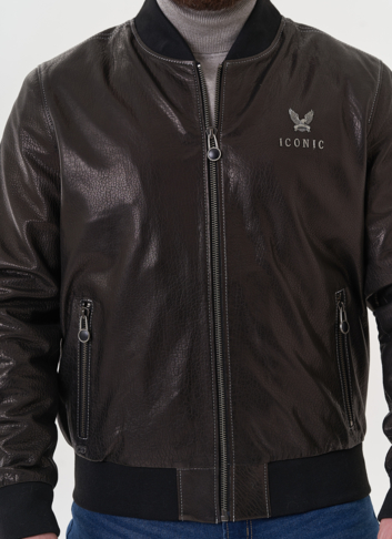 Мужская куртка "бомбер" из натуральной кожи