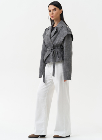 Куртка женская из эко кожи в стиле ретро