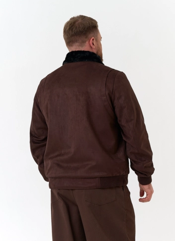 Мужская утепленная куртка из эко замши фото