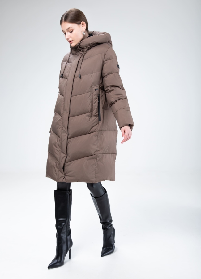Женский пуховик с капюшоном  модель № 25807 в кредит
