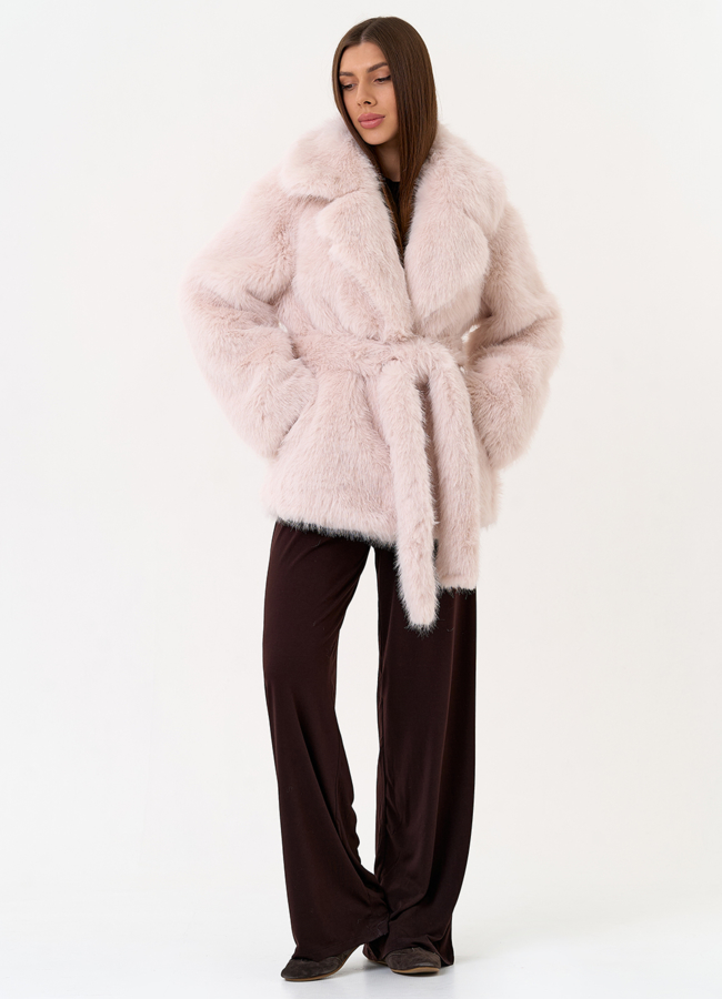 Женская шуба из эко меха с английским воротником  модель № 31261 в кредит