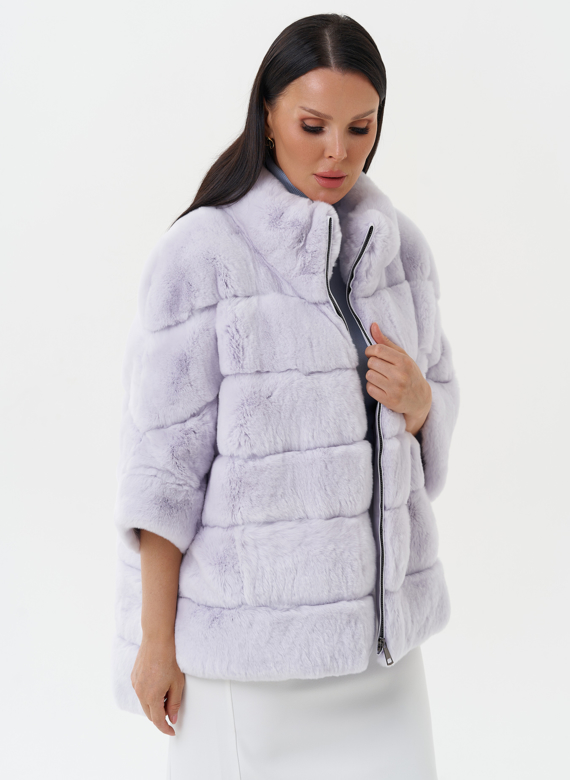 Короткая шуба из меха кролика